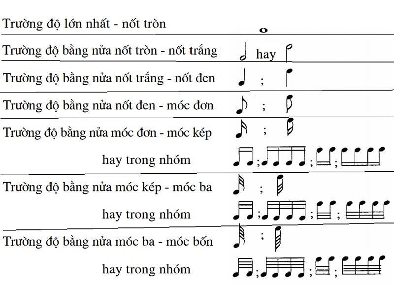 Cần nắm rõ trường độ của các nốt nhạc trong nhạc lý